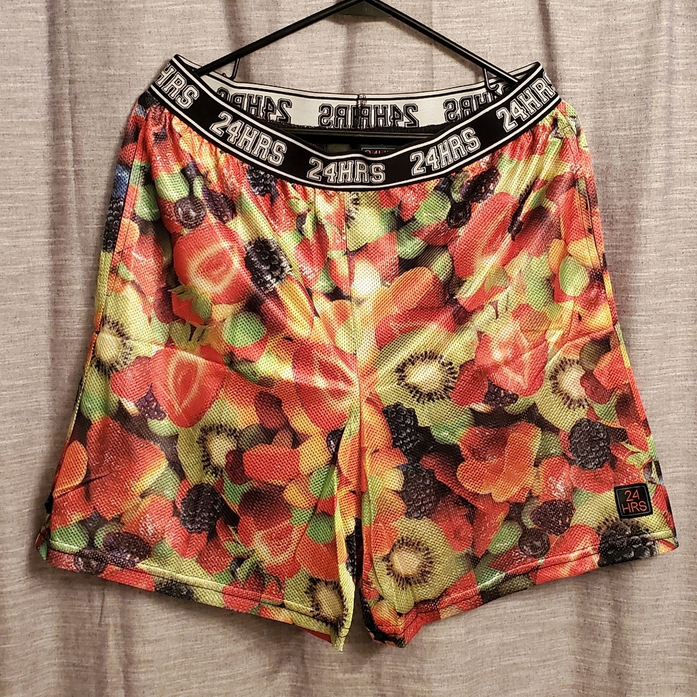 🍎 5 A Day Fruit Photo Print Mesh Gym Shorts 🍎
